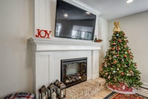Chamness Living Room Remodel & Kitchen Remodel set up for holiday hosting