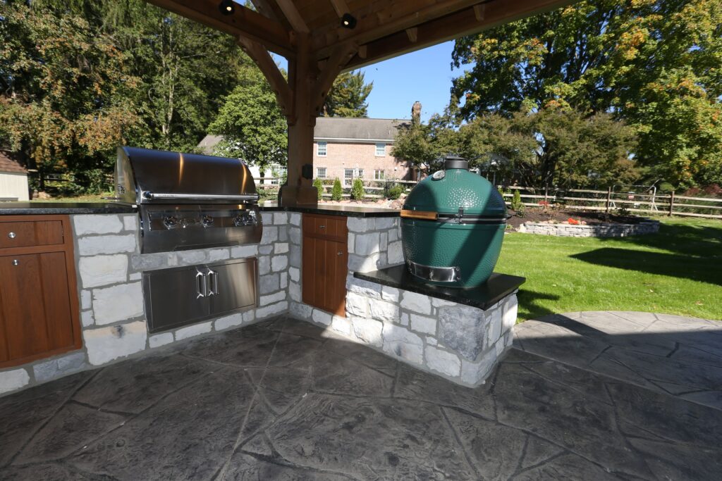 Outdoor kitchen addition in major exterior renovation