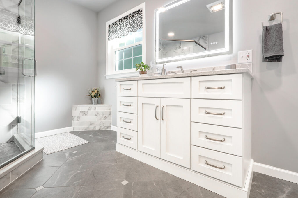 Bathroom remodel with tub and tile shower in Red Lion, PA